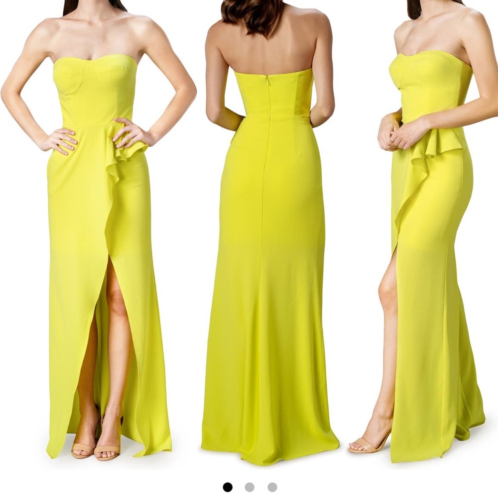 Dress the population yellow dress size M corset top wedding guest formal gown